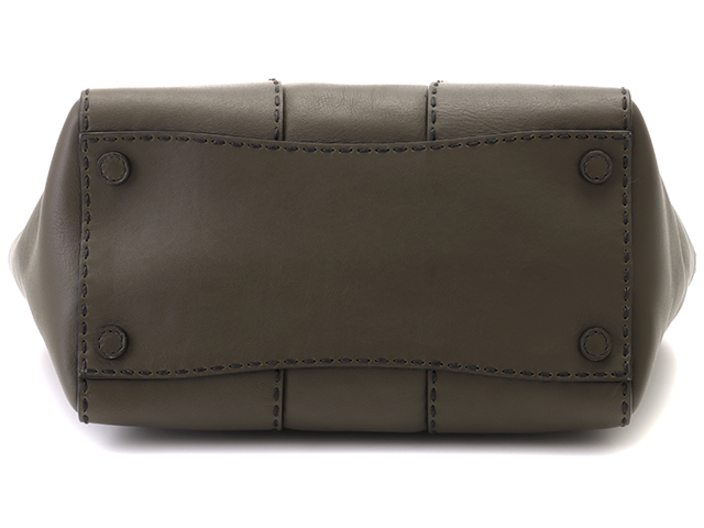 PRADA プラダ 2WAYショルダーバッグ ステッチ レザー カーキ