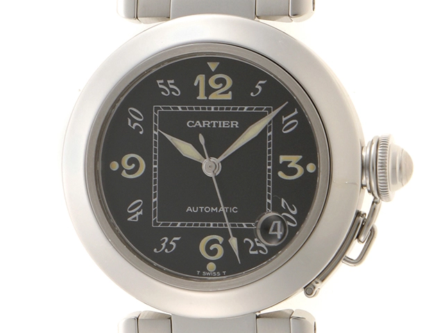 Cartier カルティエ パシャC W31076M7 2324 ブラック文字盤 SS ステンレス 時計 自動巻き【472】HU
