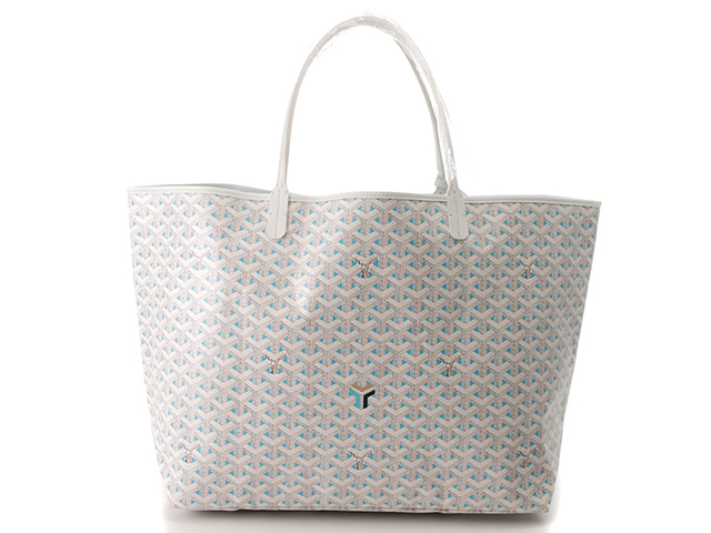 GOYARD　ゴヤール　サン・ルイ　クレールヴォアＧＭ　ホワイト／ブルー　ＰＶＣ/レザー　STLCLAGMLTY11CL50P　 販売証明書【2022.国内）付き　【472】KS