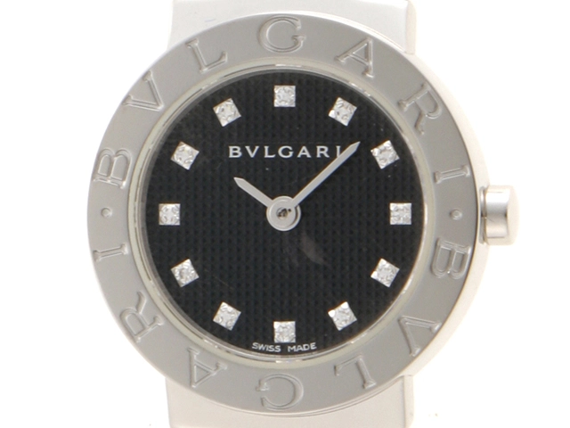 BVLGARI　ブルガリ　女性用時計　ブルガリブルガリ　BB23SS　クォーツ　SS　ブラック文字盤　12Pダイヤ （2148103509148）【200】T