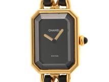 CHANEL　シャネル　プルミエールM　H0001　GP/革　ブラック文字盤　クォーツ　【205】