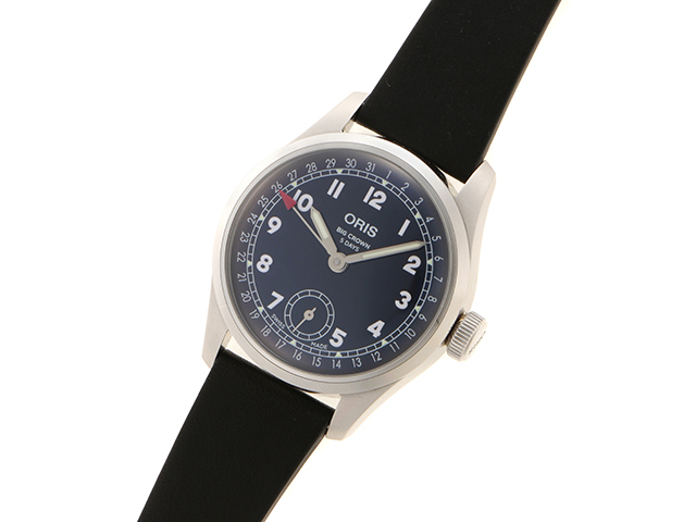 ORIS オリス 腕時計 メンズ ビッグクラウン ポインターデイト キャリバー403 ブルー ステンレススチール レザー 2148103509285【 430】 の購入なら「質」の大黒屋（公式）