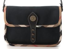 BURBERRY　バーバリー ショルダーバッグ　ブラック/ベージュ　キャンバス【430】2148103510199