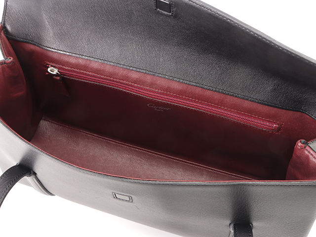 CARTIER カルティエ　カボション　レザートートバック　ハンドバック　黒 楽天市場】カルティエ Cartier カボション トートバッグ