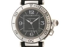 Cartier　カルティエ　時計　ウォッチ　パシャ シータイマー　W31077U2　ブラック　オートマチック　自動巻き　メンズ　SS　ステンレス/ラバー (2148103517501) 【200】T