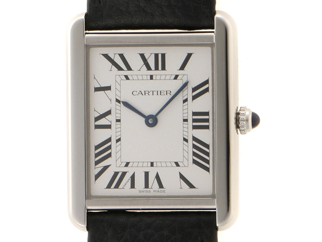 Cartier カルティエ タンク・ソロLM WSTA0028 時計 クォーツ SS/革ベルト ローマ数字【472】HU