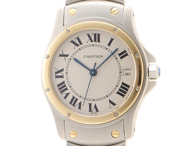 CARTIER W20036R3 サントスクーガー LM  腕時計 SS SSxK18YG メンズ