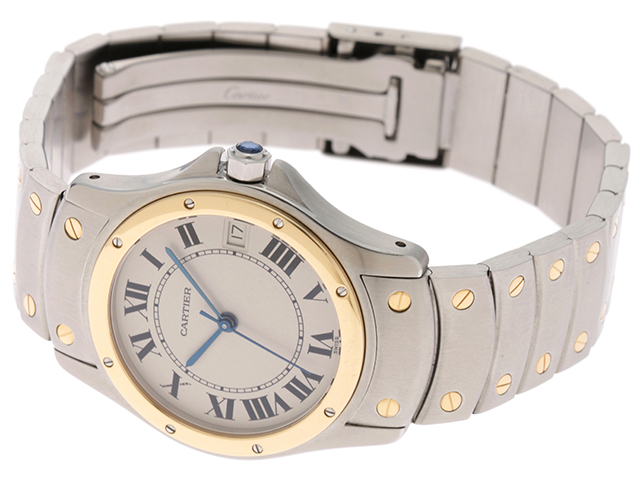 『2年保証』 Cartier YG/SS W20036R3 クーガーLM サントス カルティエ サントスドゥカルティエ