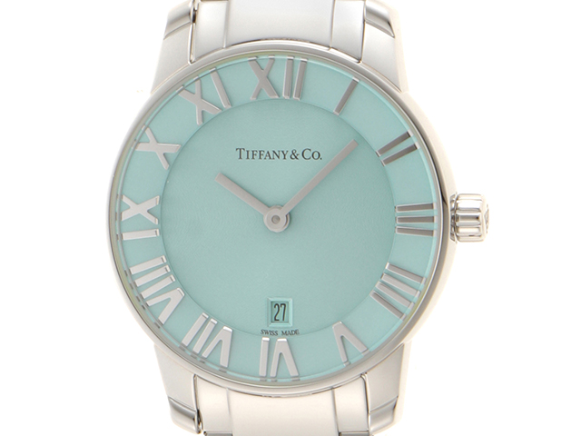 TIFFANY＆CO ティファニー レディース時計 アトラス2-ハンド ティファニーブルー クォーツ ステンレス SS 63452807【434】