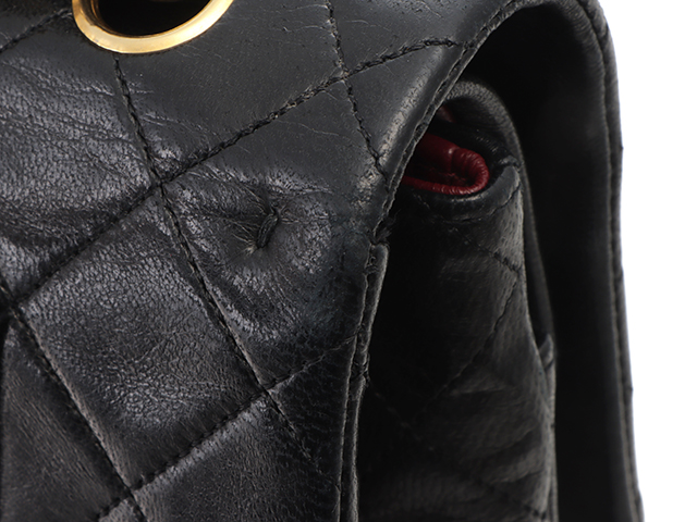 CHANEL シャネル マトラッセWフラップWチェーンショルダ ブラック/GP