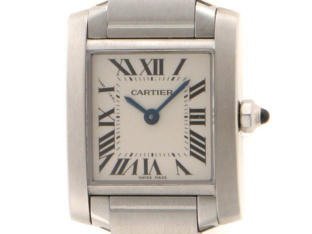 Cartier　カルティエ　タンクフランセーズSM　W51008Q3　ステンレス　女性用　クオーツ時計【473】