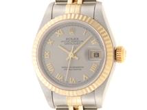 ROLEX　ロレックス　デイトジャスト　79173　Ａ番　グレー　ローマ　YG/SS　自動巻き【432】2148103524066