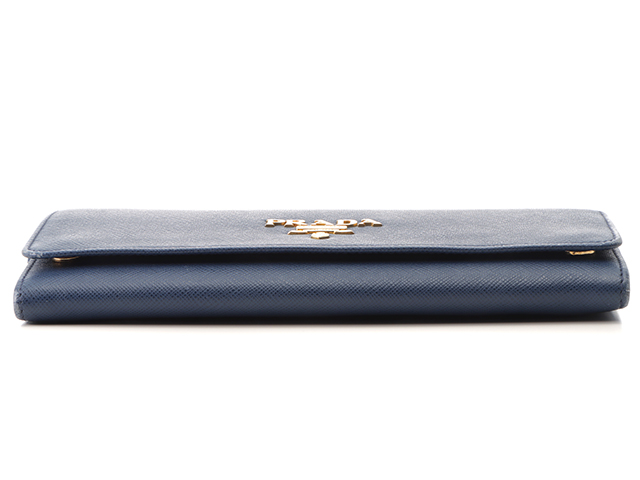 PRADA プラダ チェーンウオレット ブルー レザー【430