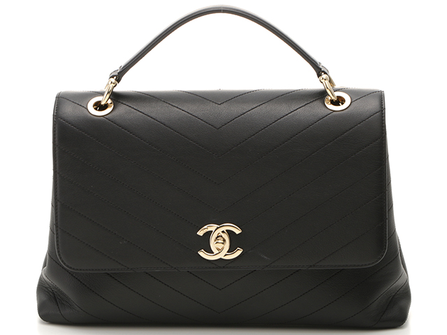 CHANEL シャネル Vステッチ トップハンドル フラップバッグ A57147