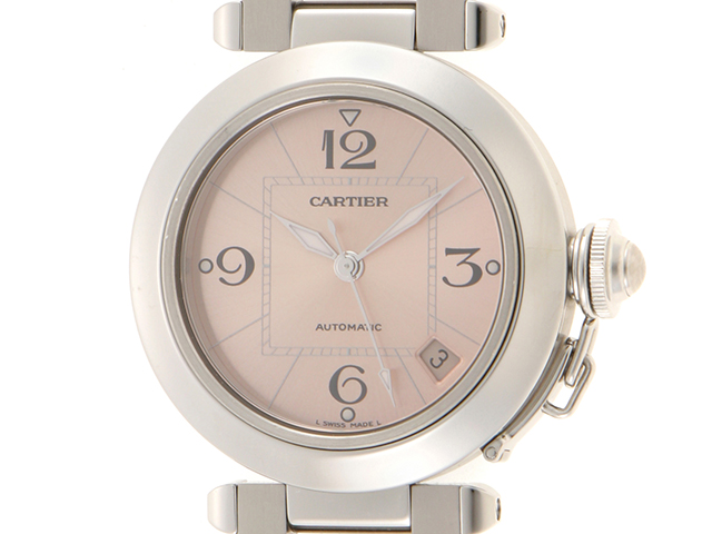 Cartier カルティエ パシャC ビッグデイト W31044M7 ホワイト文字盤  
