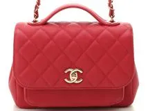 CHANEL シャネル A93607 ビジネスアフィニティマトラッセショルダー レッド/GP キャビアスキン 【432】2148103532009  の購入なら「質」の大黒屋（公式）