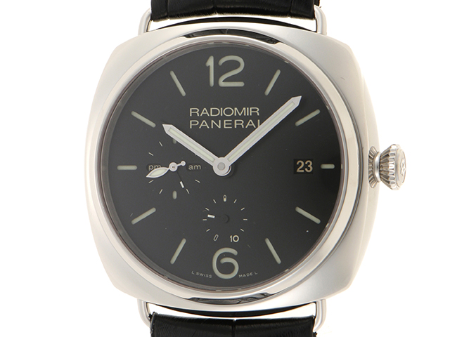 PANERAI パネライ メンズ オートマチック ラジオミール 10DAYS GMT PAM00323 OP7013 ブラック文字盤 SS  クロコレザー【472】HK の購入なら「質」の大黒屋（公式）