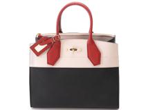 LOUIS VUITTON  　 ルイ・ヴィトン　トートバッグ　シティスティーマーMM　カーフ　ブラック　レッド　ベージュ　M42190【472】HG
