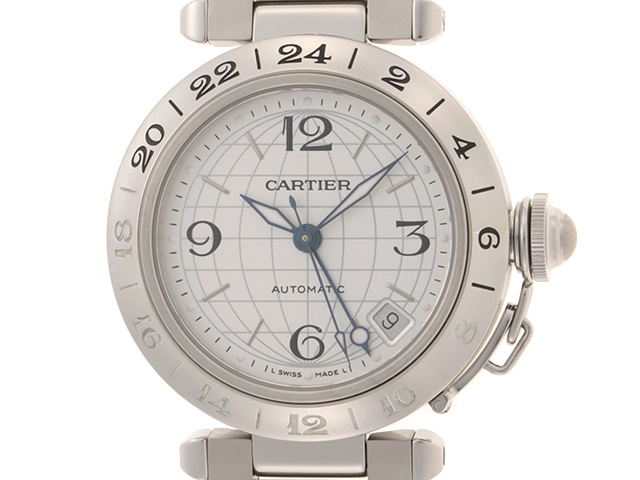 Cartier カルティエ パシャC メリディアン GMT W31078M7 ホワイト文字