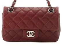 CHANEL　シャネル　ミニマトラッセチェーンショルダー　ソフトキャビア　ボルドー　SV【431】2148103541735