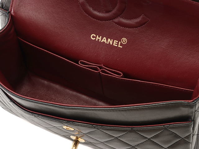 CHANEL ブラウン マトラッセ Wフラップショルダー茶色YI