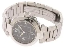 Cartier カルティエ パシャC ビッグデイト W31053M7 ブラック ユニセックス 男女兼用 自動巻き OH/研磨済み （2148103544675）【200】