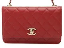 CHANEL シャネル レトンディCC マトラッセチェーンウォレット レッド