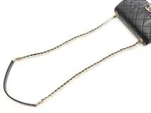 CHANEL　シャネル　ミニマトラッセ　パール・チェーンショルダーバッグ　ブラック/ゴールド金具【472】RKT