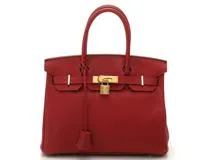 HERMES エルメス ハンドバッグ バーキン30 ルージュガランス トゴ ゴールド金具 ▢R刻印 2148103546389【430】