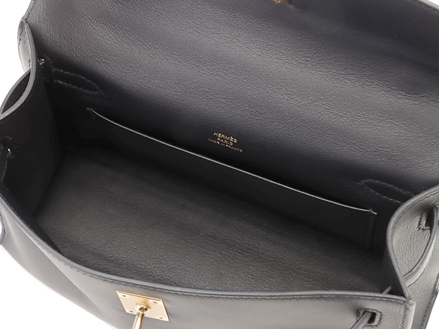 HERMES エルメス ポシェットケリー ブラック ゴールド金具