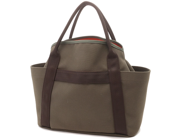 HERMES　エルメス　サックドパンサージュ　カーキ/ブラウン　シルバー金具　A刻印【432】2148103546723