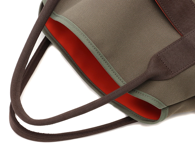 HERMES　エルメス　サックドパンサージュ　カーキ/ブラウン　シルバー金具　A刻印【432】2148103546723