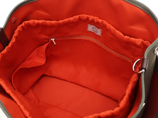 HERMES　エルメス　サックドパンサージュ　カーキ/ブラウン　シルバー金具　A刻印【432】2148103546723