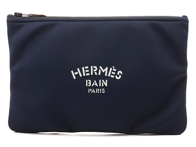 美品　エルメス　プティアッシュ　バンビ　ネイビー　ブラック エルメス エールバッグ ジップ PM ブルーネイビー/ブラック トワル