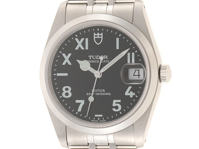TUDOR チューダー 腕時計 プリンスデイト 74000N ブラック ユニークダイアル ステンレス 自動巻【472】HK