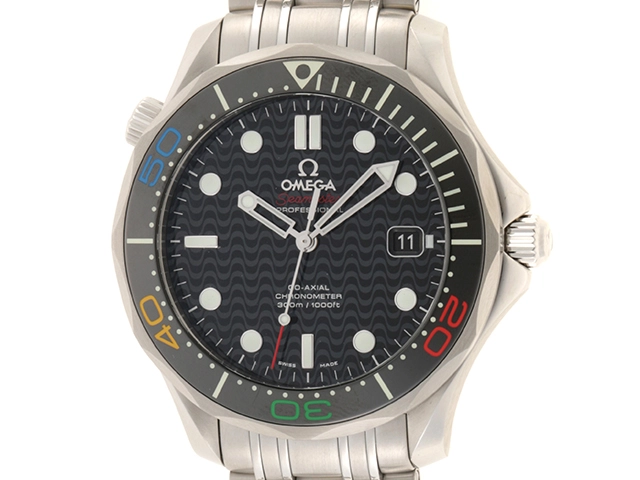 OMEGA オメガ　メンズ オートマチック　シーマスターダイバー300M コーアクシャル リオ2016リミテッドエディション 522.30.41.20.01.001　ブラック文字盤 SS【472】HK