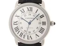 CARTIER　カルティエ　ロンドソロXL　W6701010　SS/革　シルバー文字盤　自動巻き　メンズ　時計【432】 2148103552540