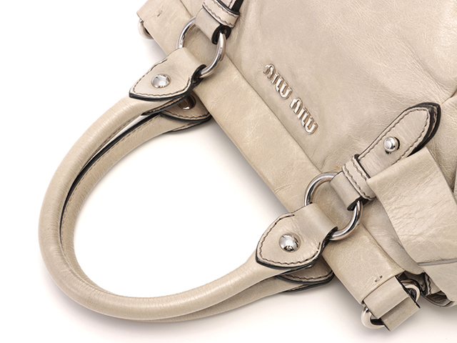 miu miu ミュウミュウ サイドリボン 2WAYショルダー ハンドバッグ