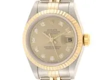 Ｔ番　ROLEX　ロレックス　デイトジャスト　69173G　K18YG/SS　シャンパン10Pダイヤ文字盤　女性用自動巻時計【473】