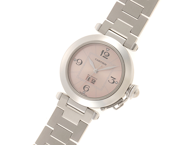 【117506】CARTIER カルティエ  W31058M7 パシャC ビッグデイト ピンクダイヤル SS 自動巻き 当店オリジナルボックス 腕時計 時計 WATCH ユニセックス