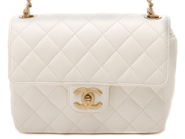 CHANEL シャネル ミニマトラッセ チェーンショルダーバッグ ホワイト／ＧＰ レザー AS３７３７【472】2148103556081  の購入なら「質」の大黒屋（公式）