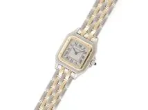 Cartier　カルティエ　レディース腕時計　パンテールSM　2ロウ　W25029B6　ホワイト文字盤　クオーツ　イエロゴールド　ステンレス【433】