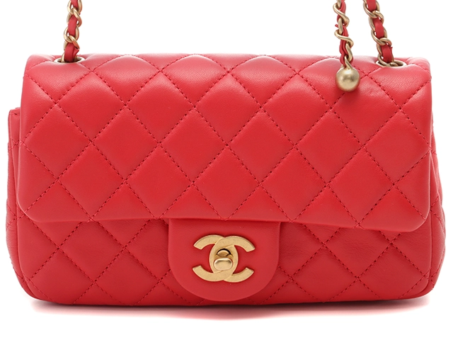 CHANEL シャネル ココボール ミニマトラッセチェーンショルダーバッグ レッド/GP AS１７８７【432】2148103556173  の購入なら「質」の大黒屋（公式）