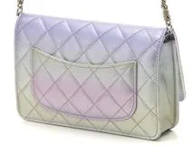 CHANEL シャネル　クラシックチェーンウォレット パープルグラデーション　SV ラムスキン【431】2148103556814