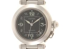 Cartier カルティエ 腕時計 パシャC デイト W31043M7 ステンレス ブラック文字盤 35mm 自動巻き 2003年正規品【472】SJ