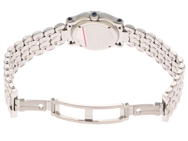 Chopard　ショパール　ハッピースポーツ　27/8250-23　ステンレス　ホワイト/4PD1P色石　クオーツ　女性用時計【473】