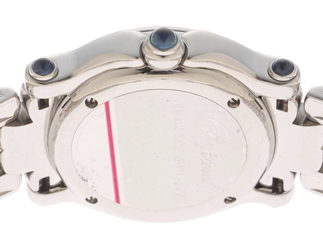 Chopard　ショパール　ハッピースポーツ　27/8250-23　ステンレス　ホワイト/4PD1P色石　クオーツ　女性用時計【473】