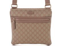 GUCCI グッチ　GGスプリームワンショルダー ピンクベージュ PVC　レザー【431】2148103557767