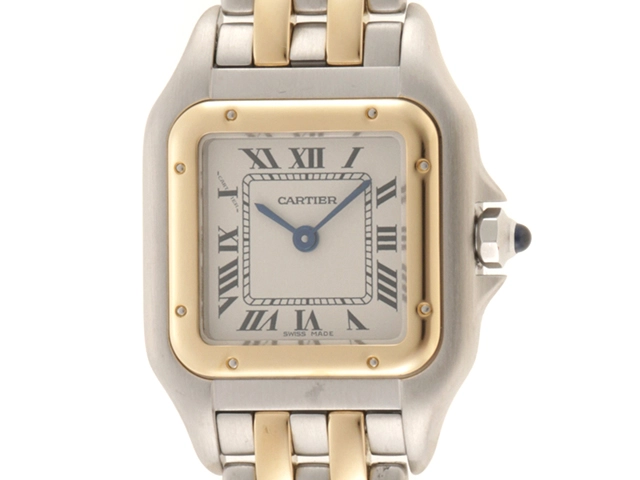 Cartier　カルティエ　パンテールSM 2ロウ　W25029B6　ステンレス/イエローゴールド　SS/YG　ホワイト　レディース　クォーツ【432】2148103560903