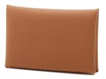 HERMES エルメス カルヴィ カードケース ブラウン シルバー金具 B刻印 